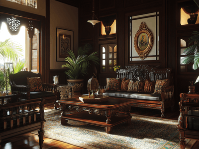 Stile coloniale: Legni scuri e accenti esotici