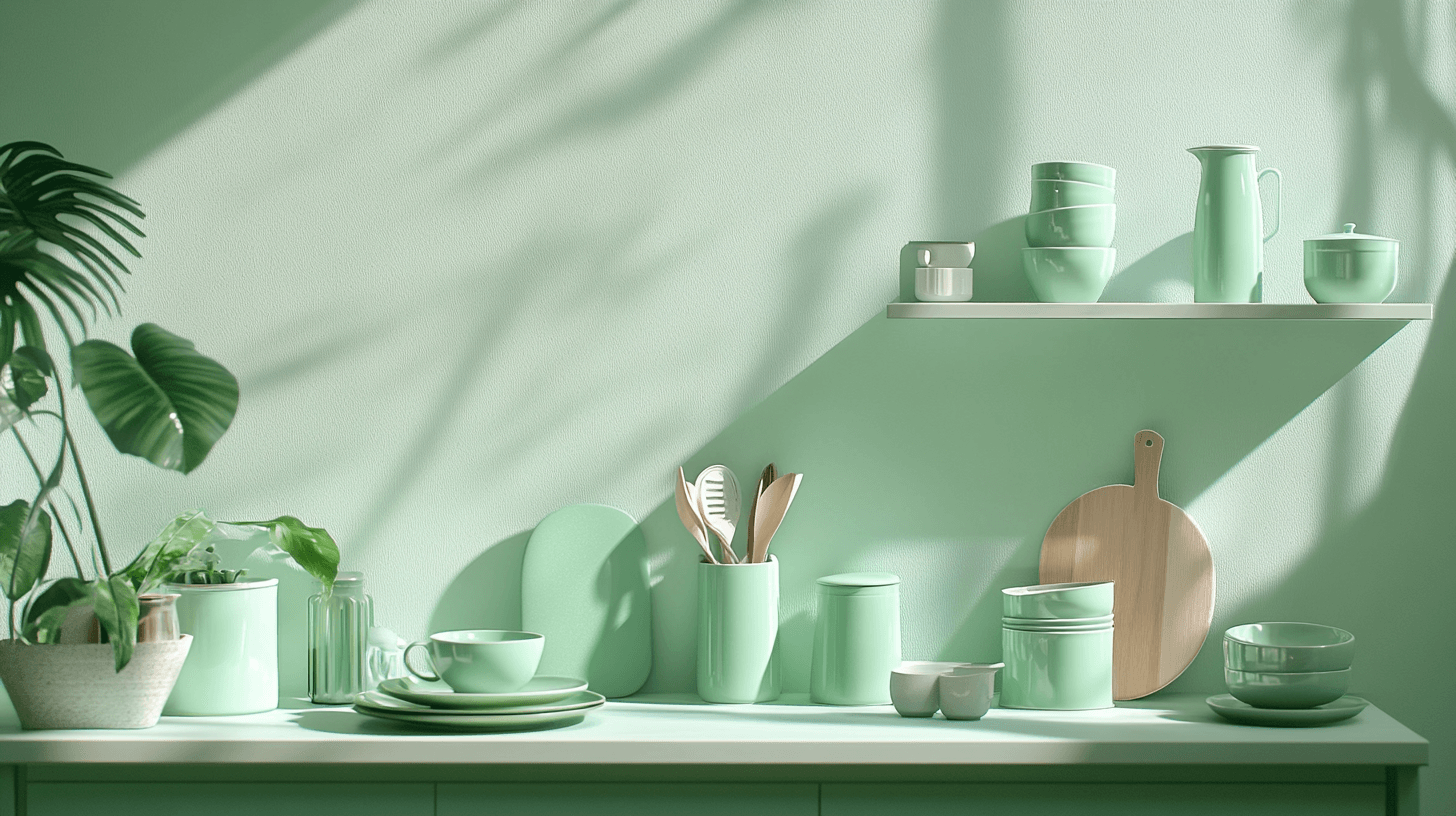 Decorazione in verde menta: aggiungere accenti eleganti