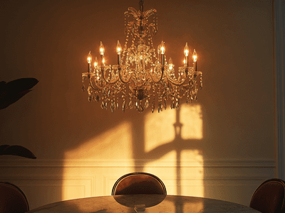 Lampadario glamour: Illuminazione elegante nella sala da pranzo