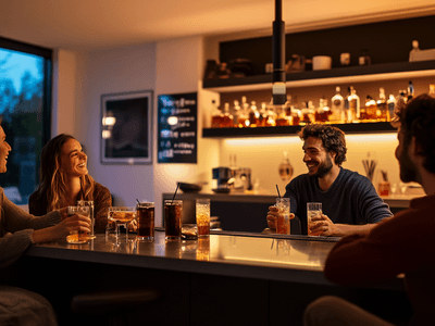 Bar nel proprio soggiorno: punto d'incontro per amici e famiglia