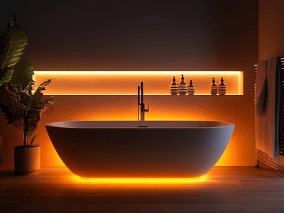 Bagno con vasca da bagno indipendente: lusso e relax